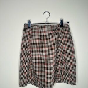 Brandy Melville Plaid Pencil Skirt - Black and Red
